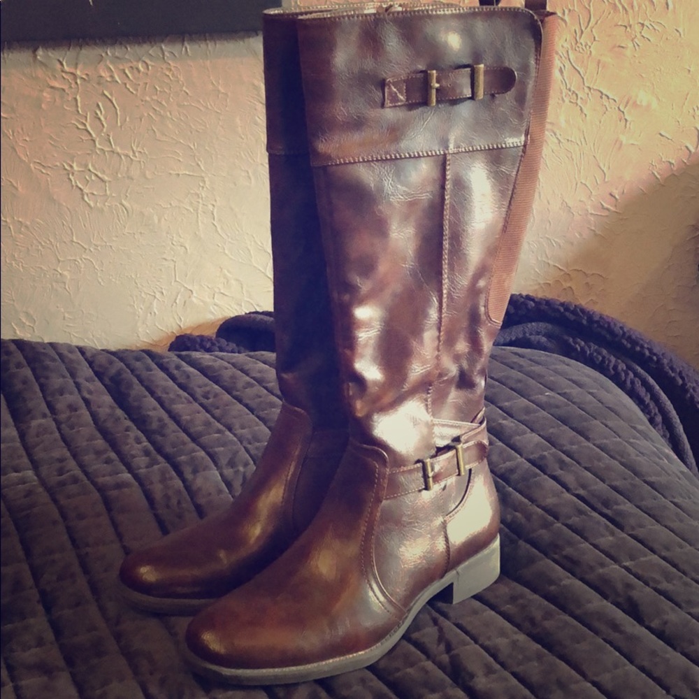 Leather fashion boots